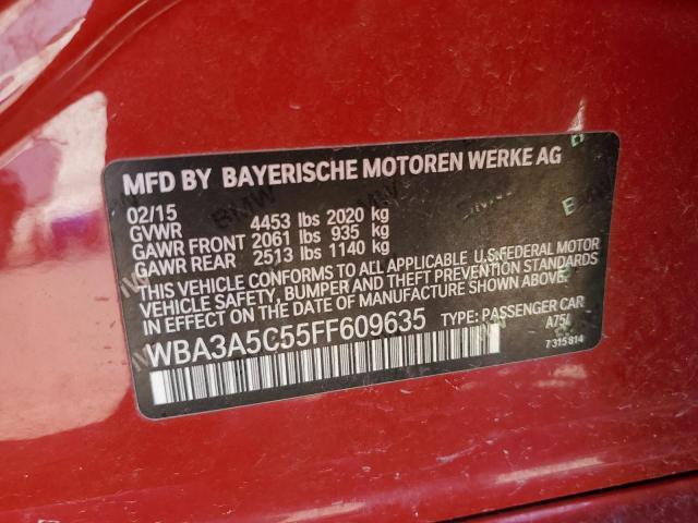 WBA3A5C55FF609635 - 2015 BMW 328 I RED photo 12