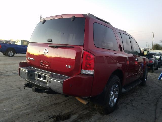 5N1BA08A87N722604 - 2007 NISSAN ARMADA SE MAROON photo 4