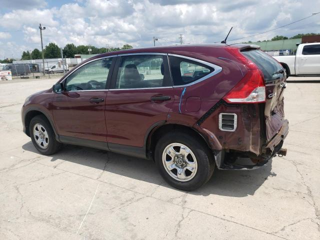 5J6RM4H3XEL072132 - 2014 HONDA CR-V LX MAROON photo 2