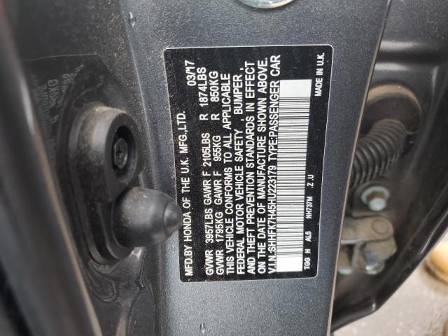 SHHFK7H45HU223179 - 2017 HONDA CIVIC SPORT 灰色 照片 12