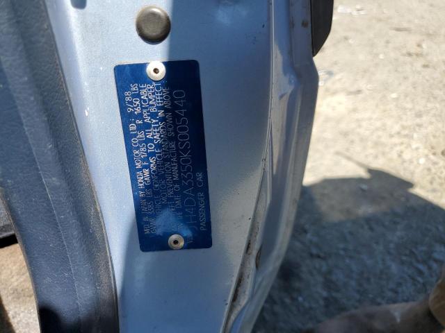 JH4DA3350KS005440 - 1989 ACURA INTEGRA LS BLUE photo 12