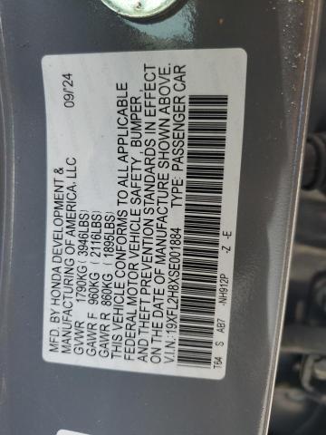 19XFL2H8XSE001884 - 2025 HONDA CIVIC SPORT 灰色 照片 12