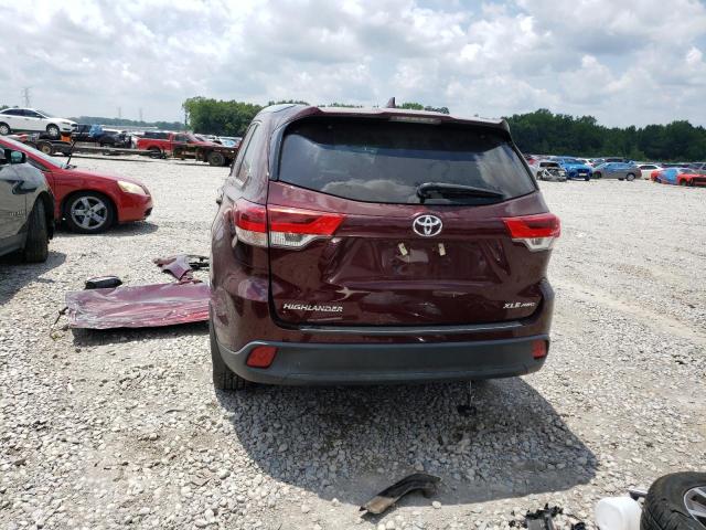 5TDJZRFH1KS708110 - 2019 TOYOTA HIGHLANDER SE BURGUNDY photo 6