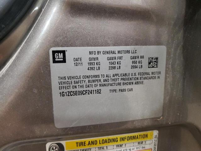 1G1ZC5E09CF241182 - 2012 CHEVROLET MALIBU 1LT 灰色 照片 12