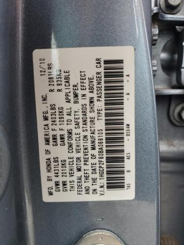 1HGCP2F80BA068105 - 2011 HONDA ACCORD EXL BLUE photo 13