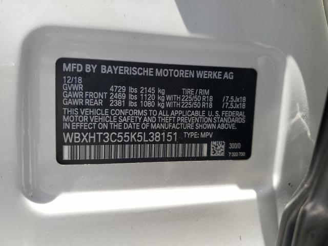 WBXHT3C55K5L38151 - 2019 BMW X1 XDRIVE28I WHITE photo 13