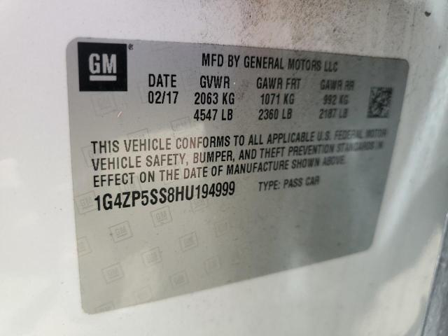 1G4ZP5SS8HU194999 - 2017 BUICK LACROSSE ESSENCE თეთრი ფოტო 12