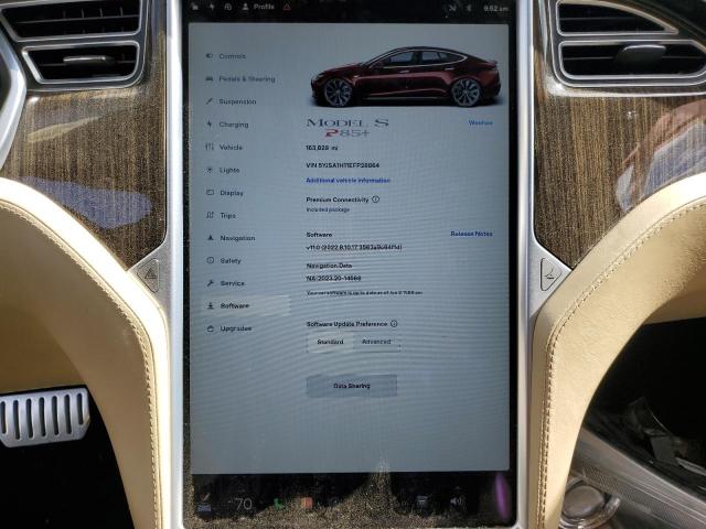 5YJSA1H11EFP28864 - 2014 TESLA MODEL S შავი ფოტო 9