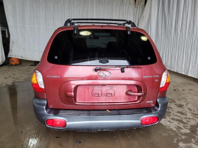 KM8SC73D24U619197 - 2004 HYUNDAI SANTA FE GLS MAROON photo 6