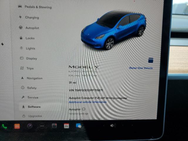 7SAYGDEE0PF715871 - 2023 TESLA MODEL Y BLUE photo 9