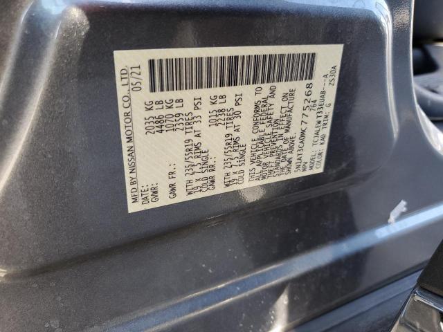 5N1AT3CA0MC775268 - 2021 NISSAN ROGUE SL GRAY photo 14