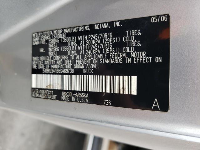 5TBRU34186S469738 - 2006 TOYOTA TUNDRA ACCESS CAB SR5 SILVER photo 12