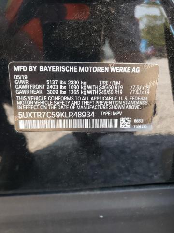 5UXTR7C59KLR48934 - 2019 BMW X3 SDRIVE30I BLACK photo 13