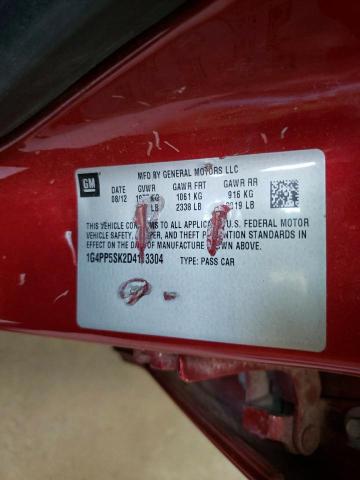 1G4PP5SK2D4113304 - 2013 BUICK VERANO RED photo 12