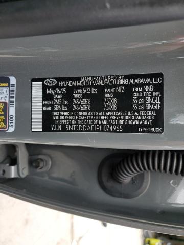 5NTJDDAF1PH074965 - 2023 HYUNDAI SANTA CRUZ SEL PREMIUM GRAY photo 13