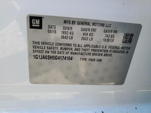 1G1JA6SH5G4174164 - 2016 CHEVROLET SONIC LS 白色 照片 12