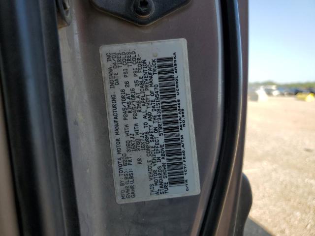 5TBRT34181S195470 - 2001 TOYOTA TUNDRA ACCESS CAB 金色 照片 12