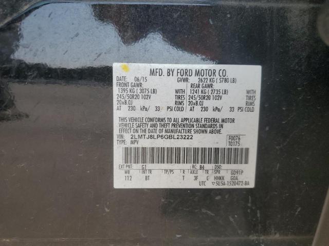 2LMTJ8LP6GBL23222 - 2016 LINCOLN MKX RESERVE შავი ფოტო 12