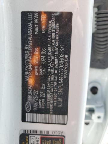 5NPLM4AG0NH081371 - 2022 HYUNDAI ELANTRA SEL WHITE photo 13