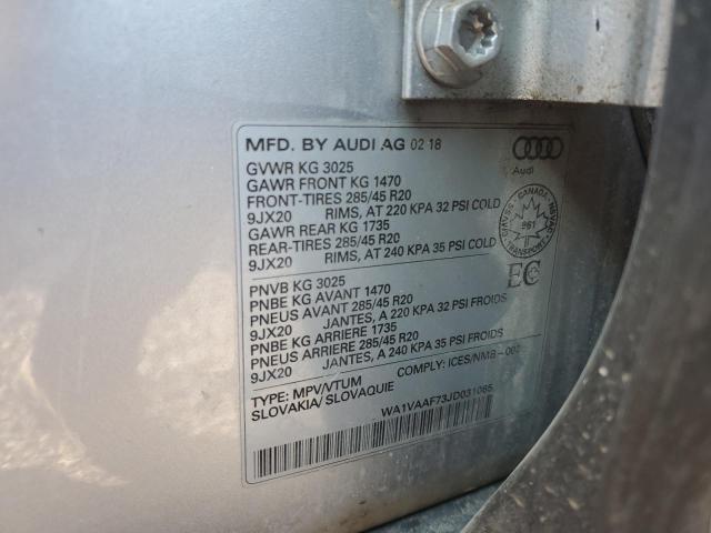 WA1VAAF73JD031065 - 2018 AUDI Q7 PRESTIGE 银色 照片 14