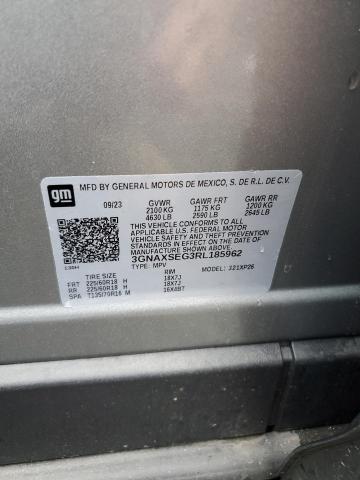 3GNAXSEG3RL185962 - 2024 CHEVROLET EQUINOX LS ვერცხლისფერი ფოტო 12