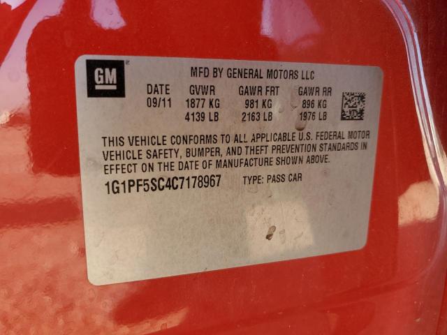 1G1PF5SC4C7178967 - 2012 CHEVROLET CRUZE LT RED photo 12