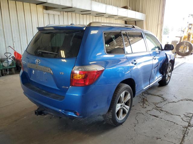 JTEES43A092133558 - 2009 TOYOTA HIGHLANDER SPORT BLUE photo 4