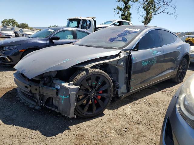 5YJSA1H13EFP39686 - 2014 TESLA MODEL S Մոխրագույն լուսանկար 1
