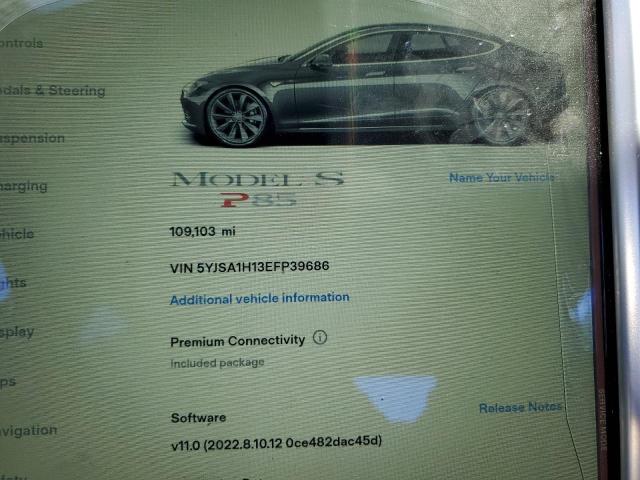 5YJSA1H13EFP39686 - 2014 TESLA MODEL S Մոխրագույն լուսանկար 9