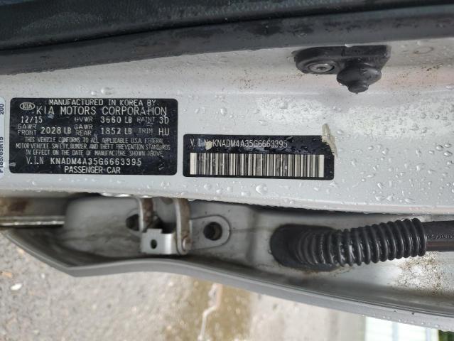 KNADM4A35G6663395 - 2016 KIA RIO LX SILVER photo 12