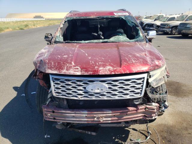 1FM5K8HT7GGD14173 - 2016 FORD EXPLORER PLATINUM RED photo 5