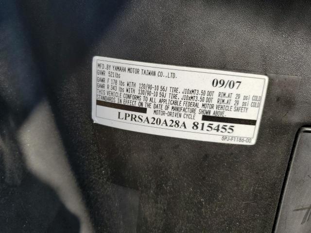 LPRSA20A28A815455 - 2008 YAMAHA YW50 BLACK photo 9