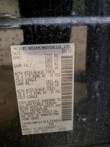 5N1DR2MM5KC617066 - 2019 NISSAN PATHFINDER S BLACK photo 13