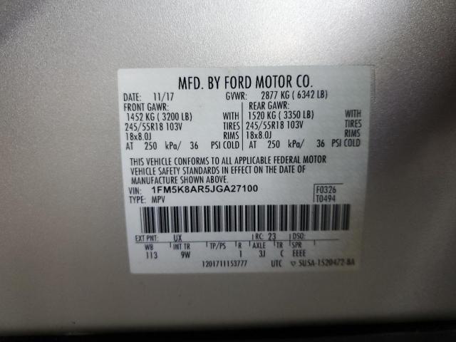 1FM5K8AR5JGA27100 - 2018 FORD EXPLORER POLICE INTERCEPTOR 双色 照片 13