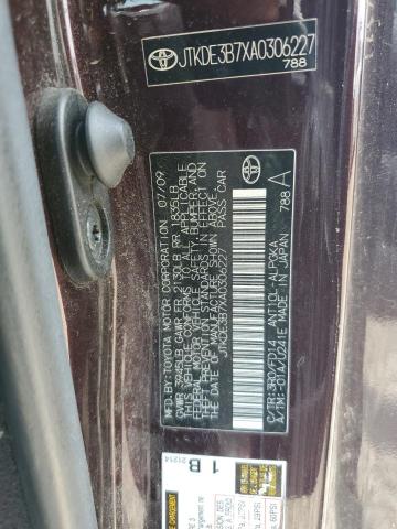 JTKDE3B7XA0306227 - 2010 TOYOTA SCION TC იასამნისფერი ფოტო 12