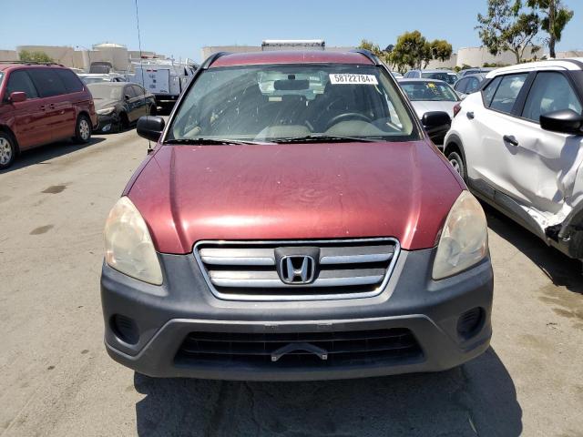 JHLRD78576C018378 - 2006 HONDA CR-V LX RED photo 5