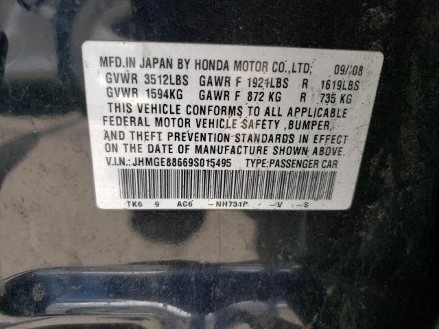 JHMGE88669S015495 - 2009 HONDA FIT SPORT BLACK photo 12