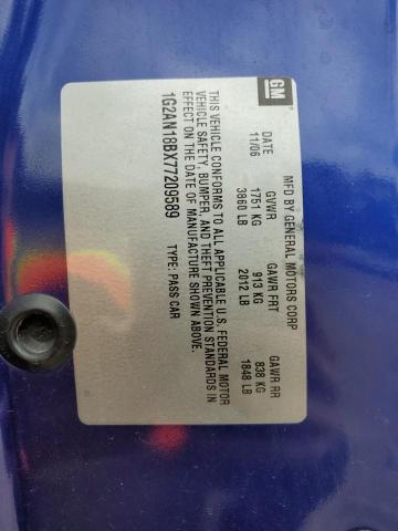 1G2AN18BX77209589 - 2007 PONTIAC G5 GT BLUE photo 12