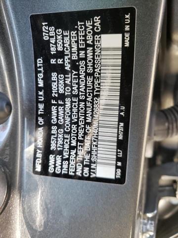 SHHFK7H40MU426832 - 2021 HONDA CIVIC SPORT 灰色 照片 12