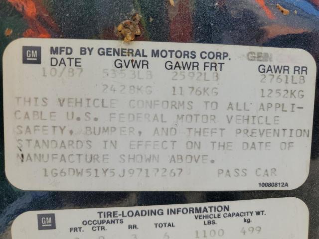 1G6DW51Y5J9717267 - 1988 CADILLAC BROUGHAM BLUE photo 13