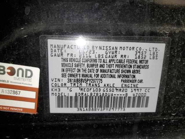 3N1AB8BV5PY297775 - 2023 NISSAN SENTRA S BLACK photo 13