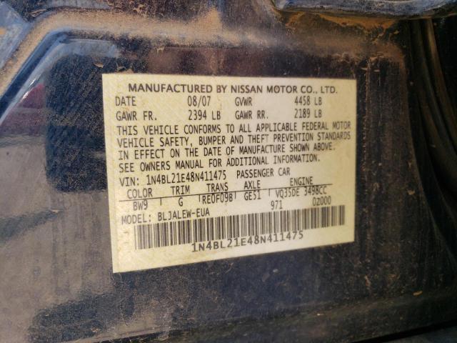 1N4BL21E48N411475 - 2008 NISSAN ALTIMA 3.5SE BLUE photo 12