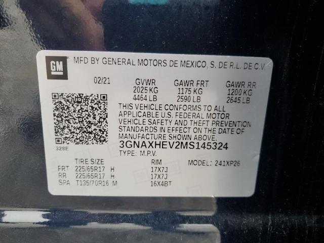 3GNAXHEV2MS145324 - 2021 CHEVROLET EQUINOX LS BLUE photo 13