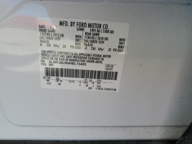 2LMPJ6LR0HBL13455 - 2017 LINCOLN MKX RESERVE WHITE photo 13