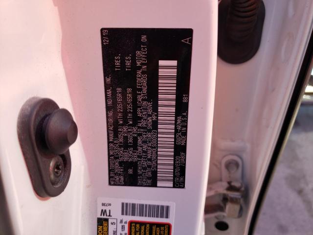 5TDHZRBH0LS000923 - 2020 TOYOTA HIGHLANDER XLE Կրեմագույն լուսանկար 12