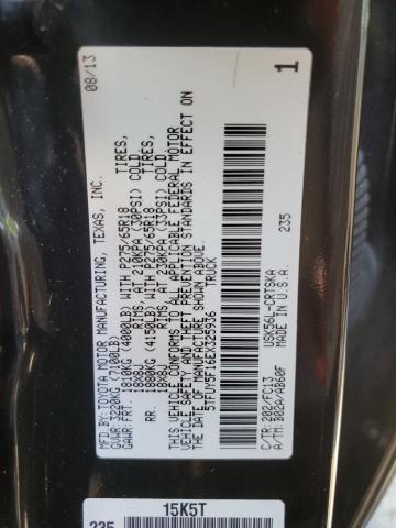 5TFUY5F16EX325936 - 2014 TOYOTA TUNDRA DOUBLE CAB SR/SR5 BLACK photo 12