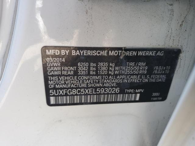 5UXFG8C5XEL593026 - 2014 BMW X6 XDRIVE50I WHITE photo 14