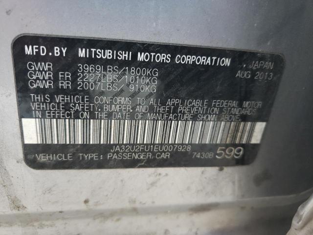 JA32U2FU1EU007928 - 2014 MITSUBISHI LANCER ES/ES SPORT SILVER photo 12