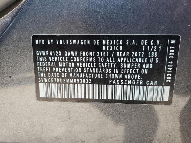 3VWC57BU3MM093832 - 2021 VOLKSWAGEN JETTA S GRAY photo 13