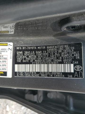 2T1KR32E97C626901 - 2007 TOYOTA COROLLA/MA XR GRAY photo 12